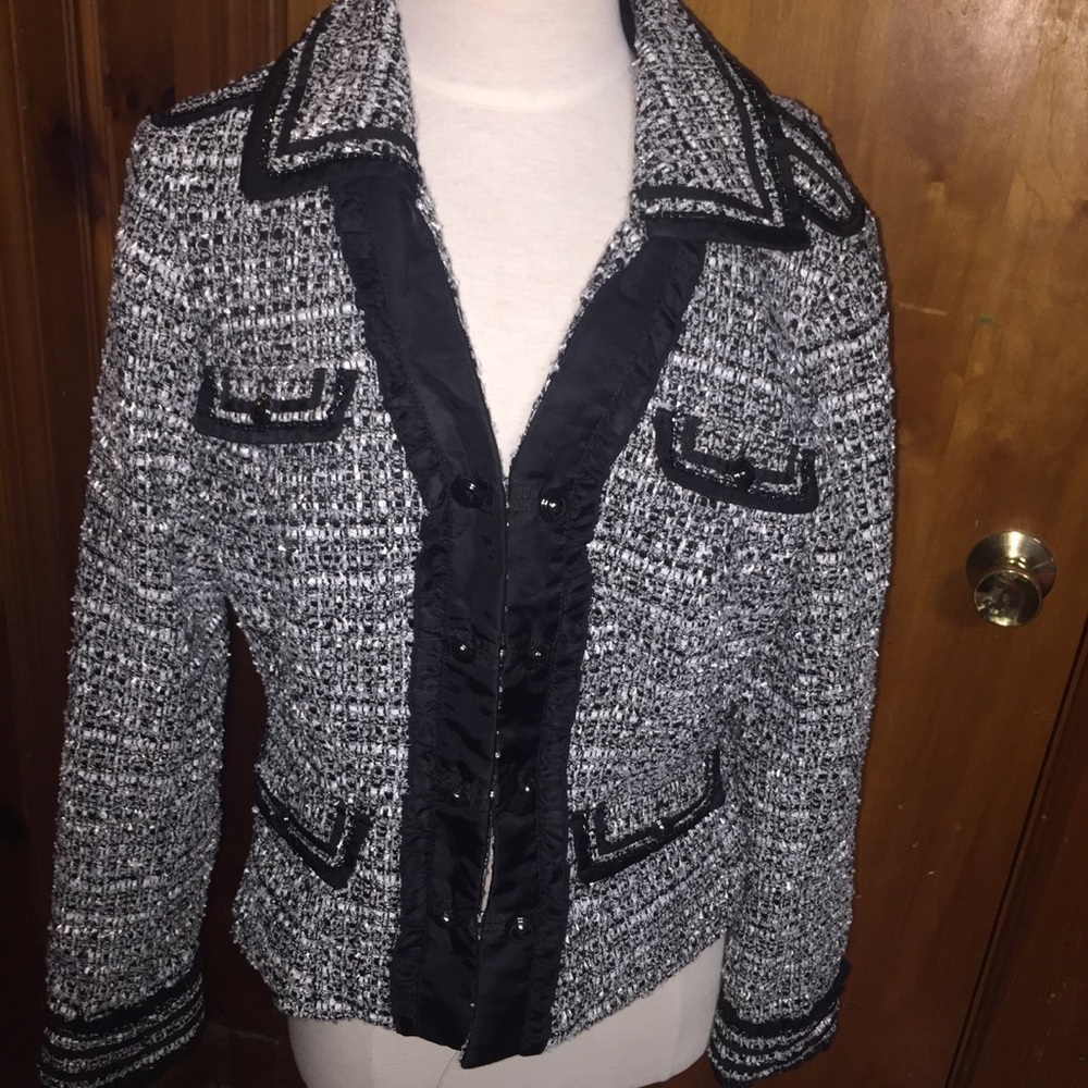 White House black market tweed blazer jacket 8